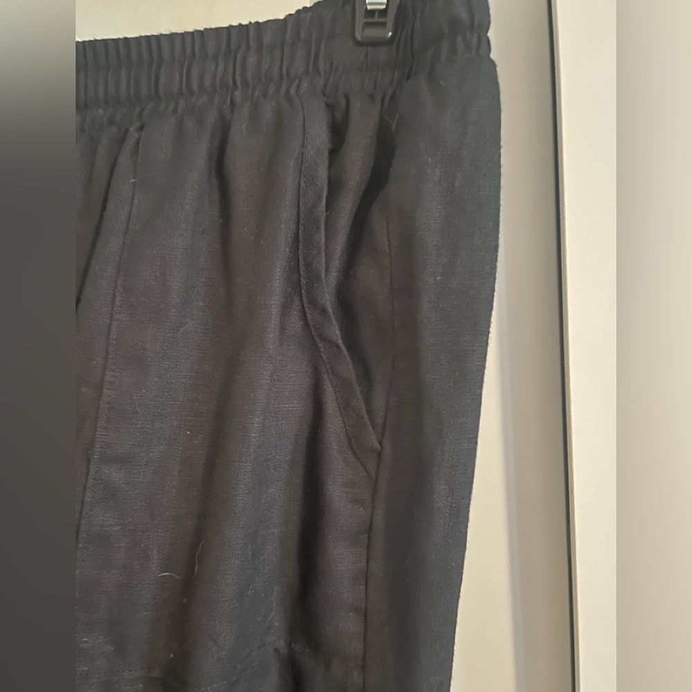 Joie Black Linen Pants Sz. L - Picture 5 of 9